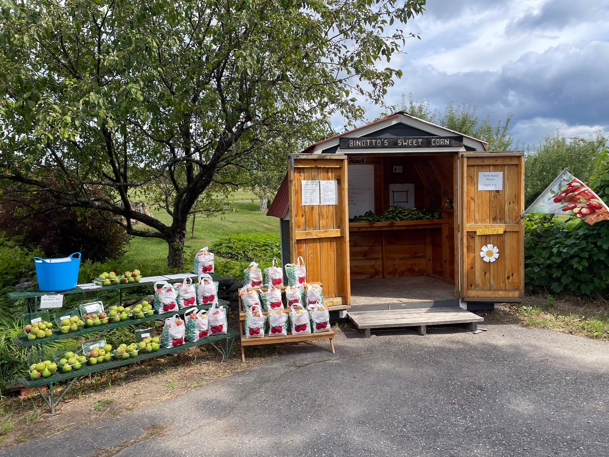 Binotto's Sweet Corn farm stand in Island Falls