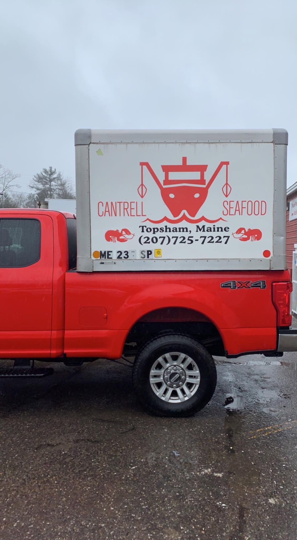 Cantrell's Seafood delivery truck in Houlton, Maine