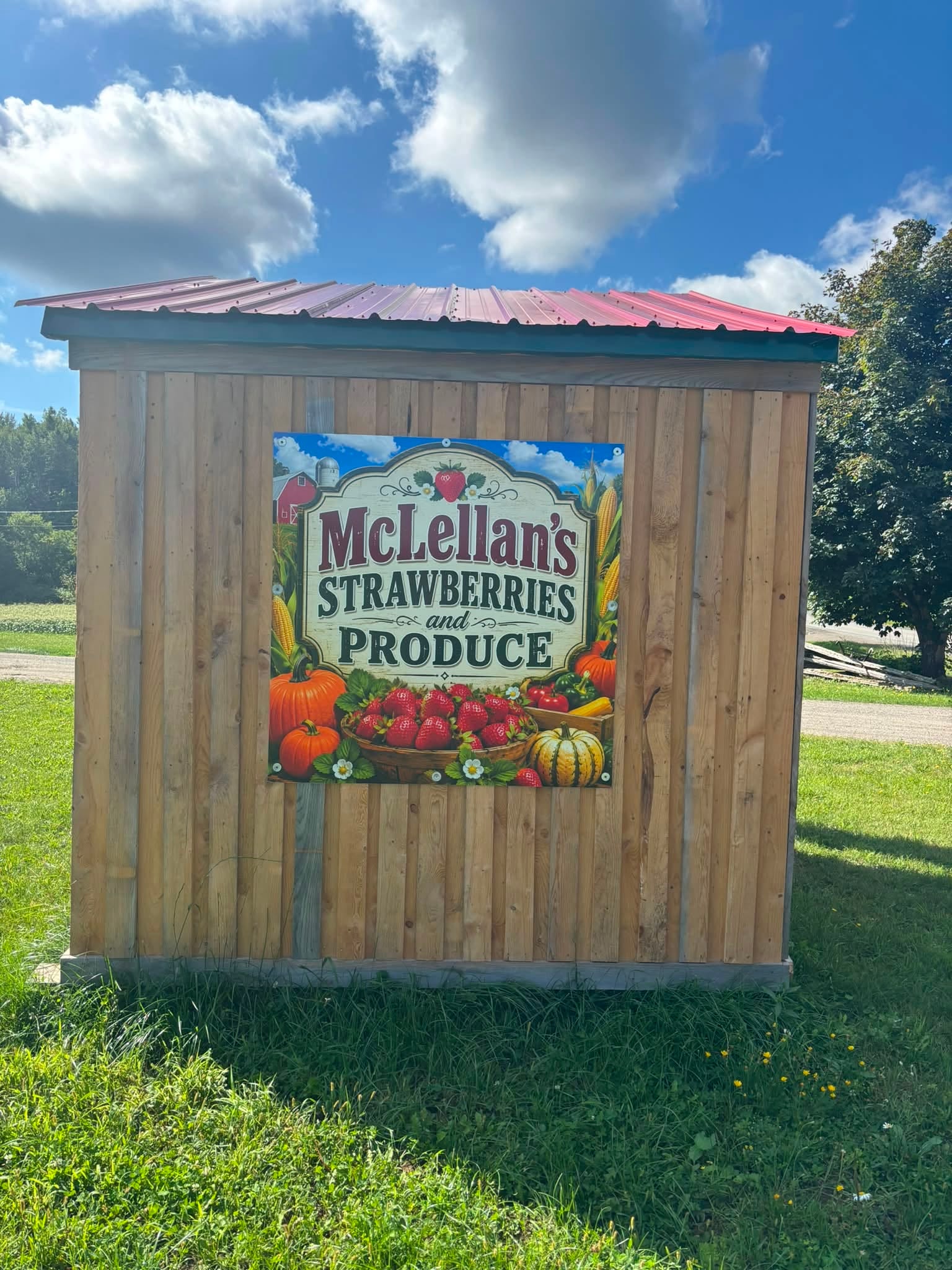 McLellan's Strawberries and Produce stand in Woodstock, New Brunswick