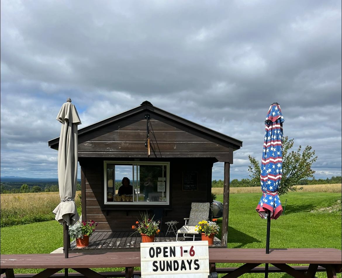 Wynes Trailside Popcorn stand with outdoor seating in Hodgdon, Maine